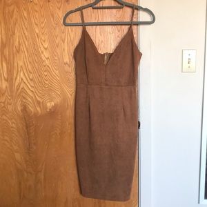 suede camel colored dress
